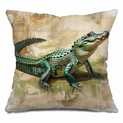 Coussin réversible Green Alligator
