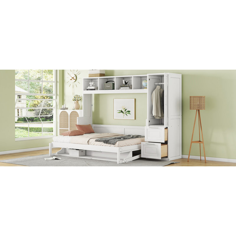 Lit double en blanc - Transformez votre chambre à coucher en un espace multifonctionnel avec extérieur pour maximiser l'espace de vie