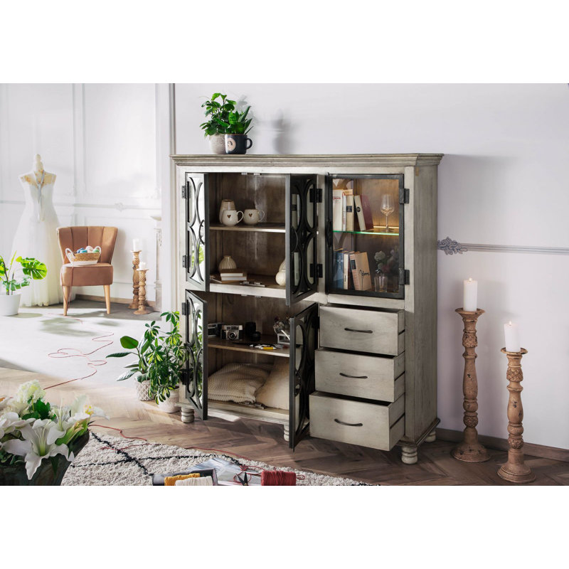 150cm Wide 3 Drawer Solid Wood Highboard