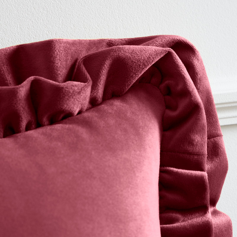 So Soft Touch Double Frill Cushion Cover, Red