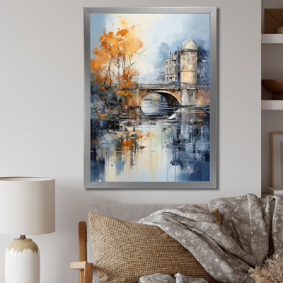 Pont orange, abstrait Riverine An II - Cityscapes Wall Art Living Room