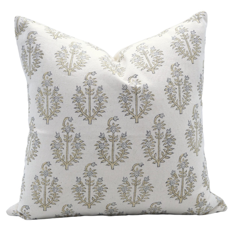 Housse de coussin réversible en coton Floral, Carré, H 20 po x l 20 po
