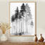 «Black and White Tall Pine Tree Forest», reproduction d'art sur toile Nature-557112899-557112896-778958433