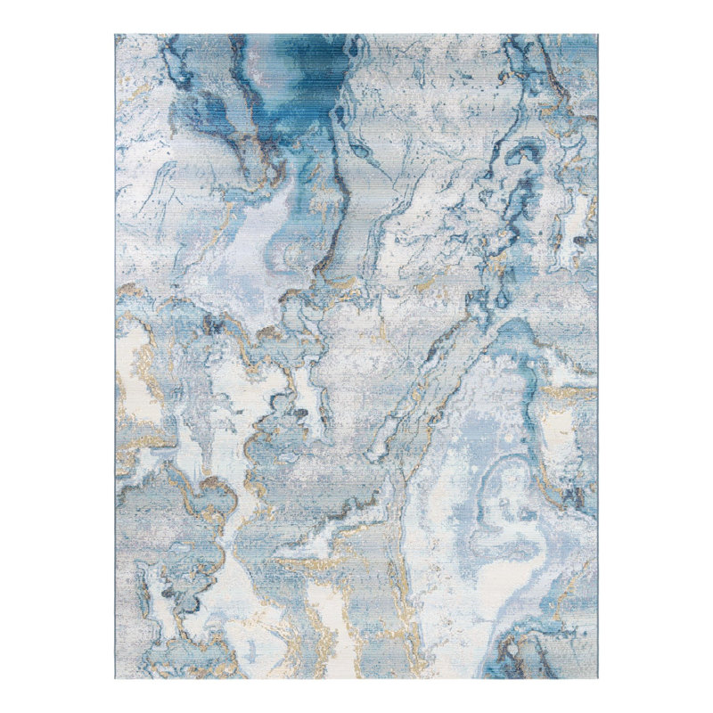 Keazia Washable Abstract Indoor / Outdoor Rug, Rectangle 9' x 12'