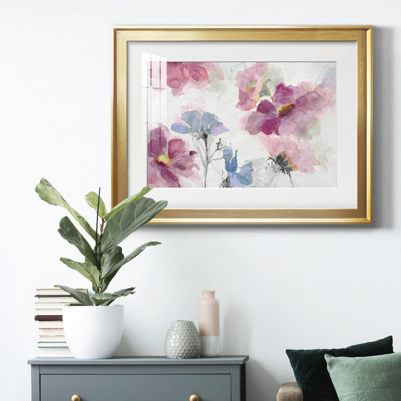 Prairie Wildflowers, reproduction encadrée de qualité supérieure - prête à être accrochée, Doré