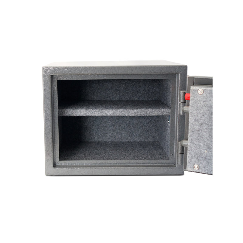 Small Office Secure Box Safe - Steel Construction, 11.5 In. Depth, 14.98 Width, Height, 46.77 Lb, Gray Locker Cabinet Steel, Deep, Wide, Tall, Coloring