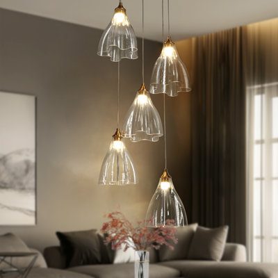 Brainerd 5 - Light Matte Black LED Cluster Pendant