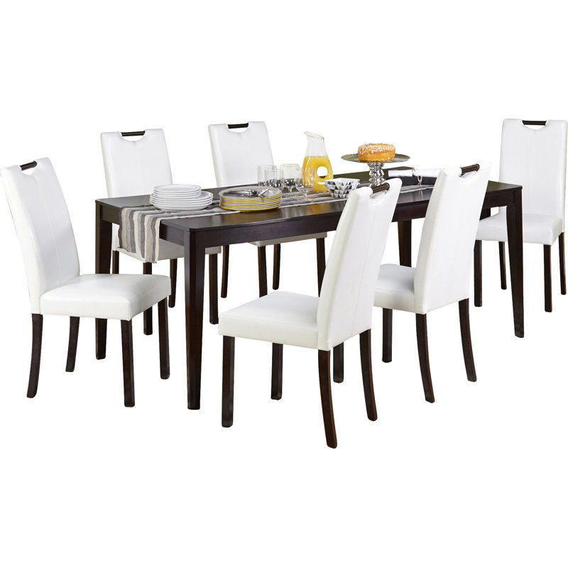 Ensemble de salle à manger à rallonge papillon pour 6 personnes Cox, Blanc