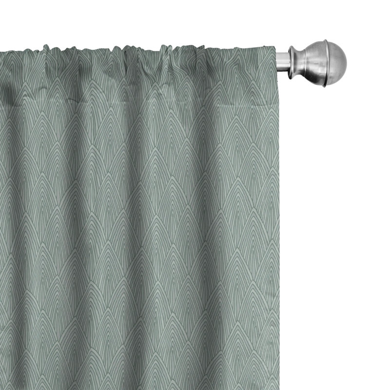 Abstract Semi-Sheer Rod Pocket Curtain Panels, 28" x 95"