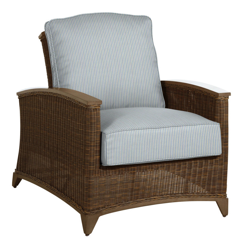 Astoria Patio Chair with Cushions, Astoria #90 Raffia/Oak, No Welt, Tweed Toffee
