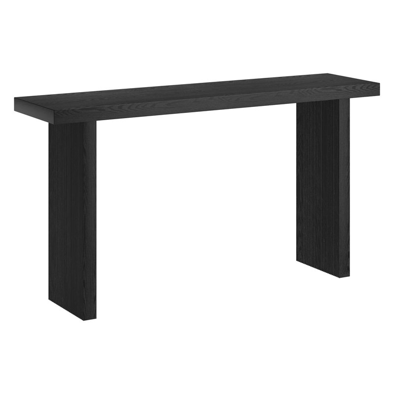 Chery 55" Wide Rectangular Console Table, Black