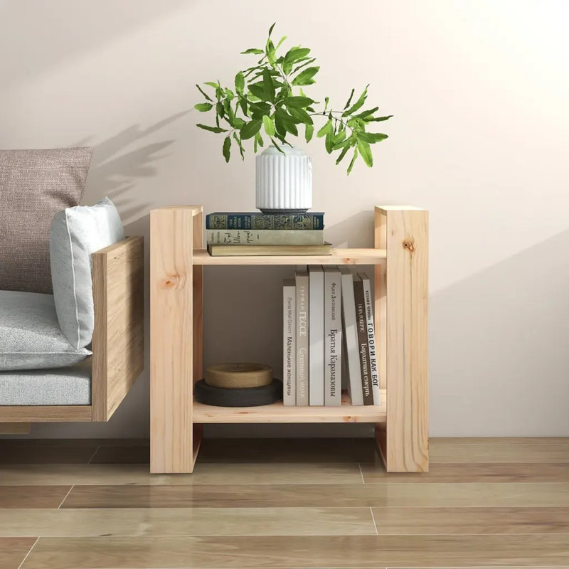 Irek Book Cabinet/Room Divider Solid Wood, 57cm H x 60cm W x 35cm D, Natural