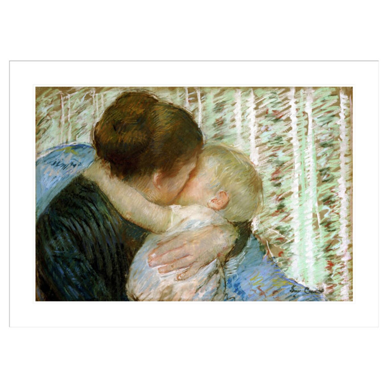 «A Goodnight Hug» par Mary Cassatt, impression giclée sur cadre, H 30,44 po x l 41,5 po