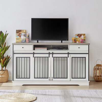Large TV Cabinet, Dog Crate, Dog Cage With 2 Drawers