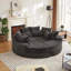 Fauteuil inclinable rond en velours côtelé de 78,5 pouces, convertible en deux fauteuils inclinables, canapé-lit 2 en 1 et coussins décoratifs avec cinq coussins décoratifs-1078160656