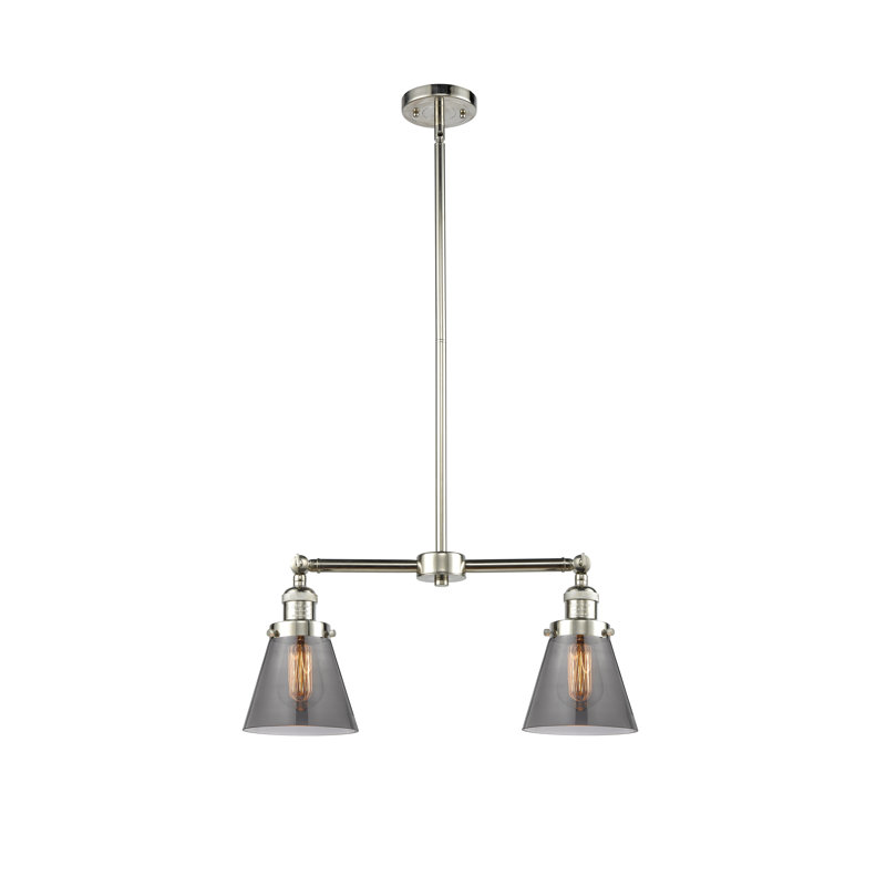 Stonecipher 2 - Light Kitchen Island Pendant, No Bulb Included, Smoked, Polished Nickel