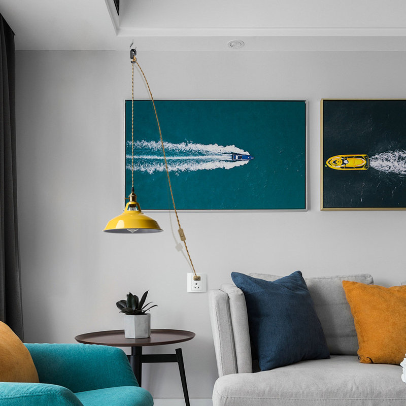 Luminaire suspendu pour cuisine Macaron, Jaune