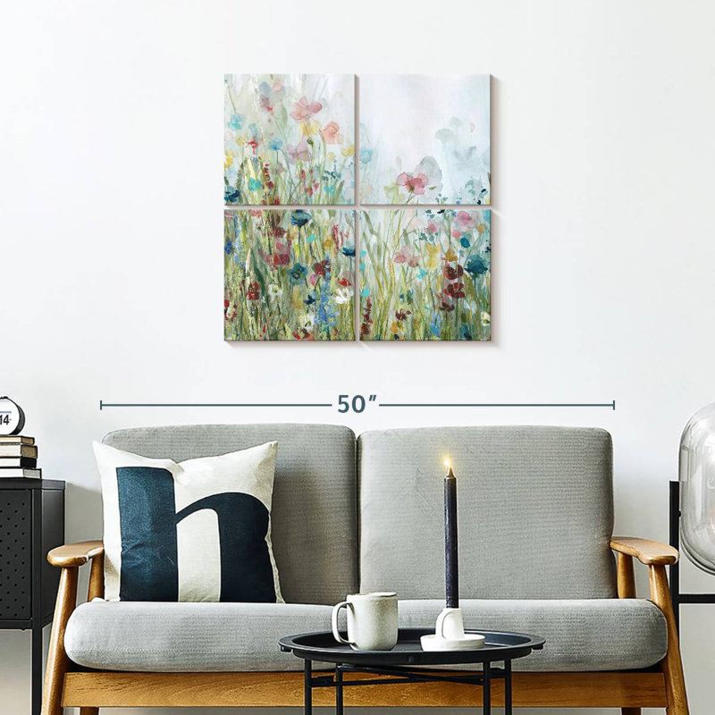 Champ de fleurs sauvages I, H 26 po x l 26 po