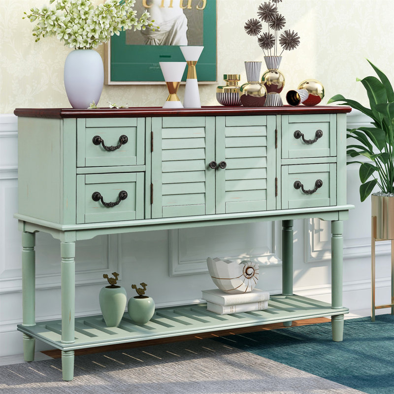 Console Lumpkin 45,3 po, Bleu antique