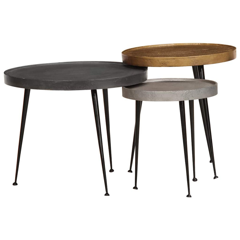 Coffee Table 3 Pcs Engineered Wood, Multicolor