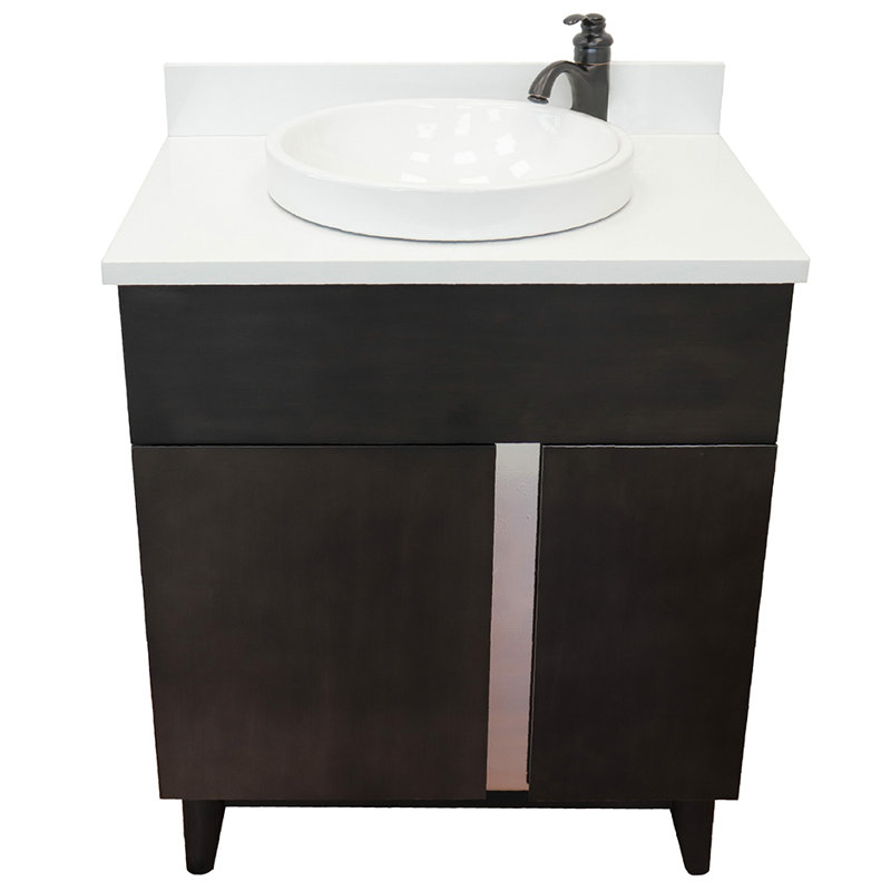 Ensemble de meuble-lavabo simple 31 po Galyon, Quartz blanc