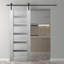 Porte de grange en bois manufacturé et en verre massif Avon 07-04 avec trousse de quincaillerie d'installation-991046362-991046344