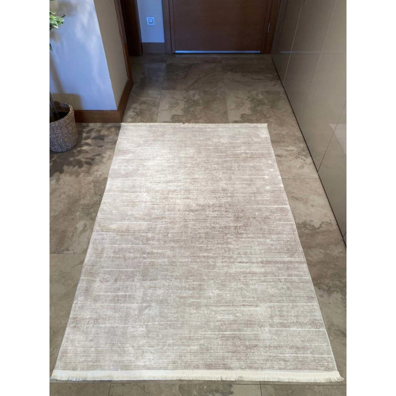 Tapis en coton avec envers antidérapant Rosland, Tapis de couloir 3 pi 3 po x 11 pi 6 po