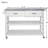 Stainless Steel Table Top White Kicthen Cart With Two Drawers