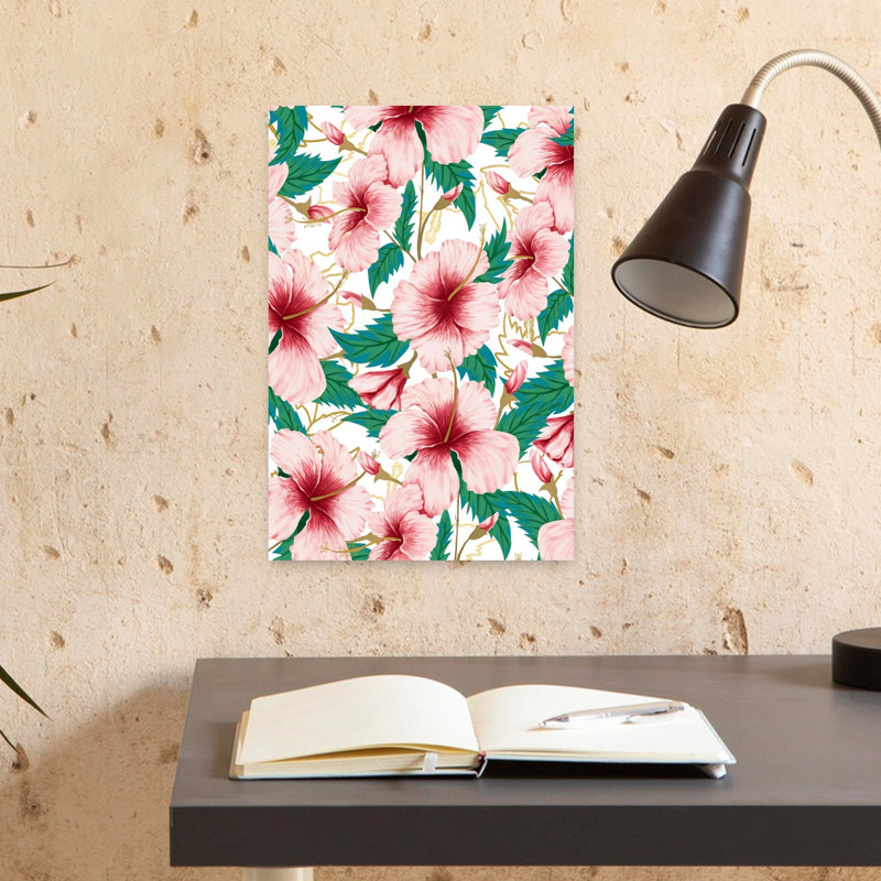 Hibiscus tropical tropical avec art abstrait hibiscus, H 18 po x l 12 po