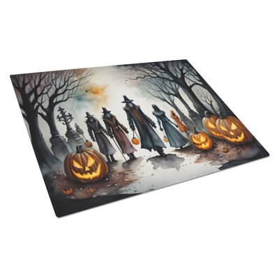 Vampires Spooky Halloween Glass Cutting Board Large