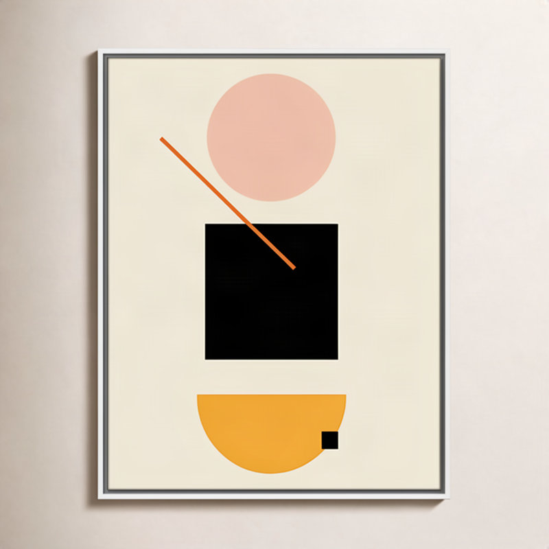 «Simple Shapes», reproduction encadrée sur toile par Daniela Santiago, H 29,5 po x l 23,5 po x P 2 po, Cadre blanc