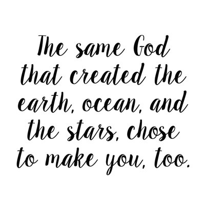 " God Chose to Make You Black Script " Textual Art Print