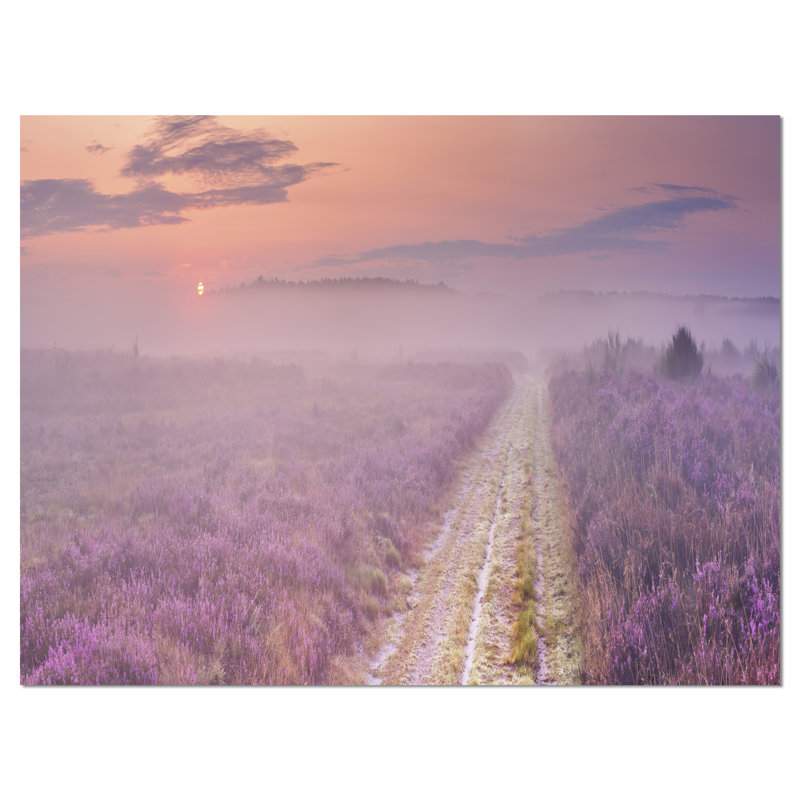 "path through heather" , reproduction de photo sur toile tendue, H 30 po x l 40 po x P 1 po