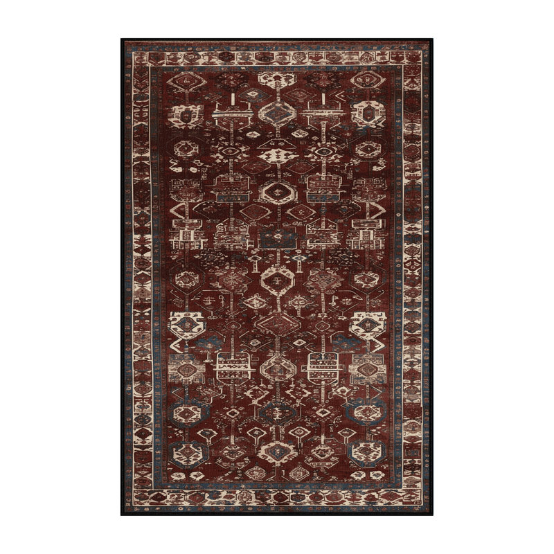Tapis turc noir lavable à la machine, Rectangulaire 8 pi x 10 pi