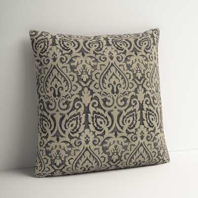 Godines Damask Cotton Reversible Throw Pillow
