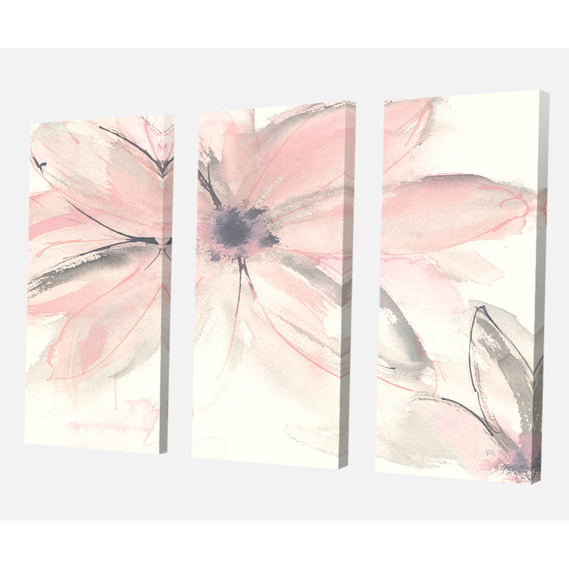 « rose shabby floral ii », reproduction d’image multi-pièces sur toile, H 32 po x l 48 po x P 1 po