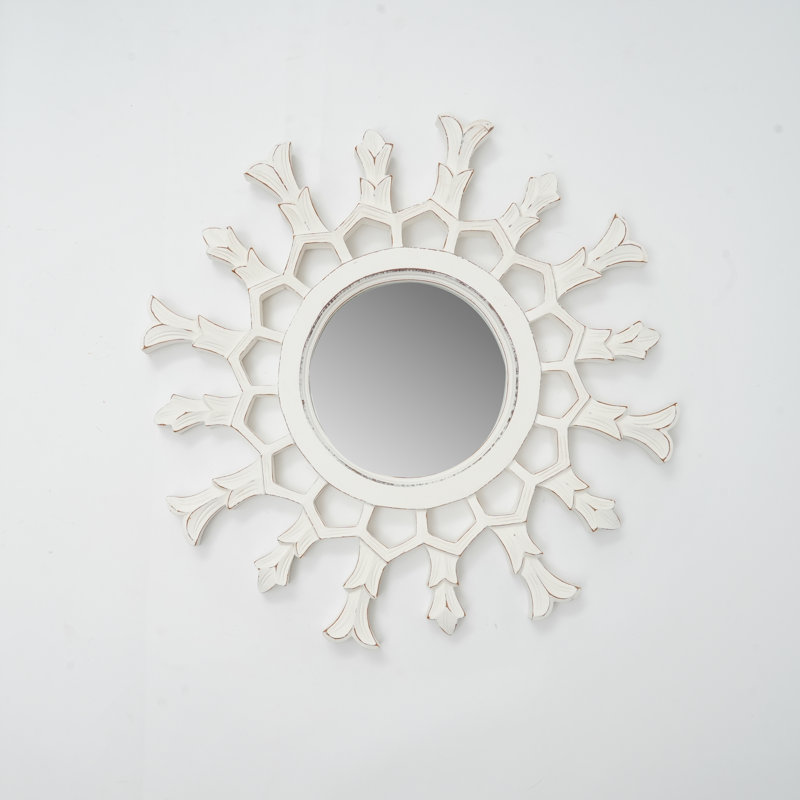 Sunburst Wall Mirror, White