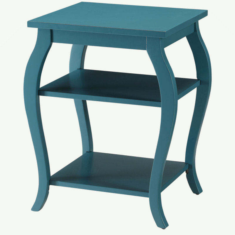 Table de bout à 2 tablettes, Bleu sarcelle