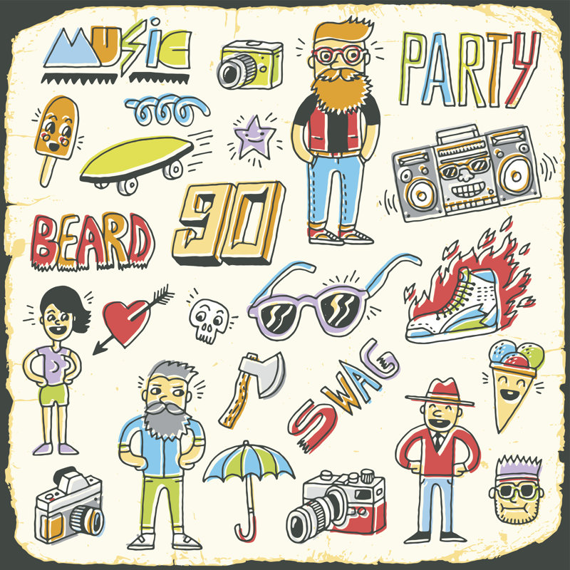 Hipster Swag. - Impression sur toile, H 12 po x l 12 po