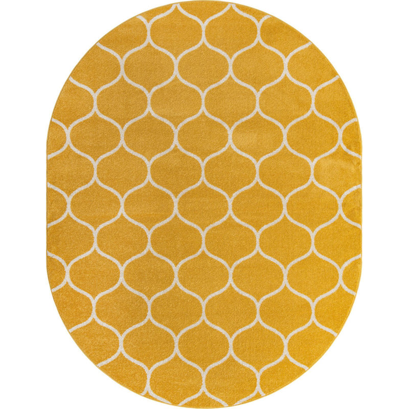 Tyann Geometric Indoor Rug, Oval 7'10" x 10'