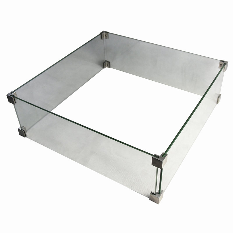 Glass Glass Border For Gas Fireplaces, 18 cm H x 53 cm W x 53 cm D