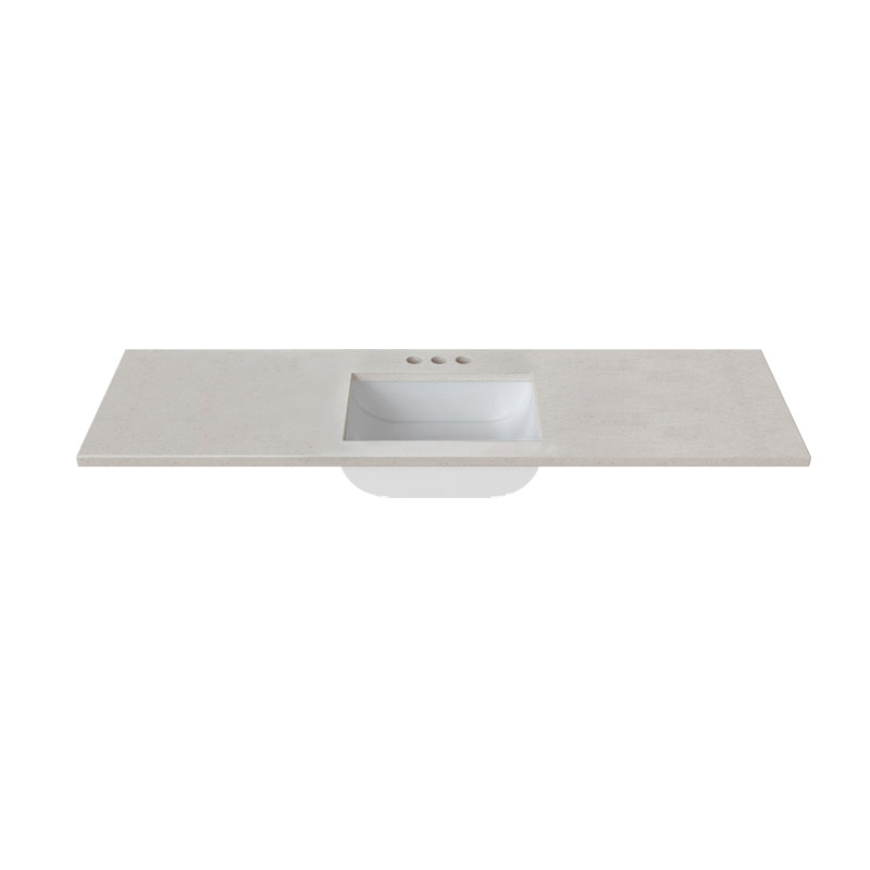 Plateau de meuble-lavabo simple gris avec lavabo 67 po MagickWoods