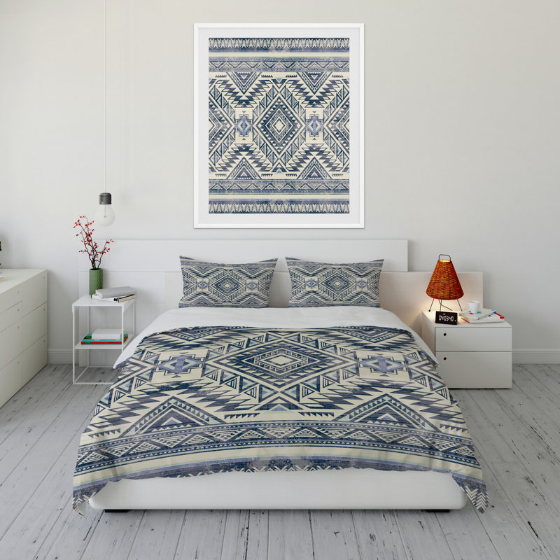 Polyester Channel Geometric Shapes Comforter, King Comforter + 2 King Pillowcases