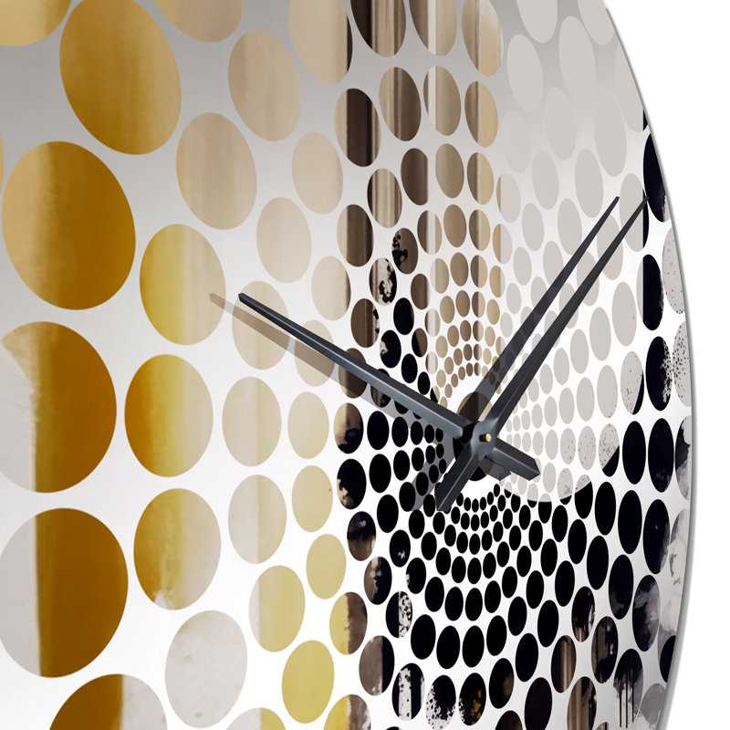 Golden Minimalist Abstract I - Horloge murale abstraite, Petit