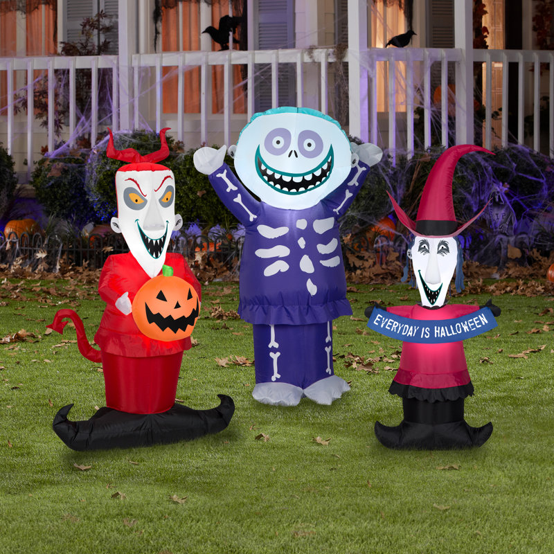 Nightmare Before Christmas Inflatable Halloween Trio, 4 ft Tall