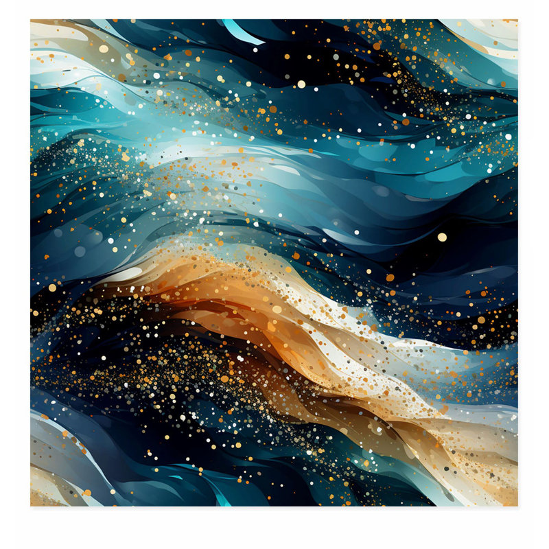 Abstract Flow Elegance VII Modern Unframed Art Print, 10" H x 10" W
