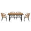 Ensemble contemporain d'extérieur avec chaises en rotin PE et table en bois plastique, convient aux jardins et aux pelouses-1550450418
