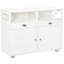 Buffet buffet, armoire à café, armoire de cuisine avec tiroirs de rangement, grand plateau latéral et barre latérale, blanc