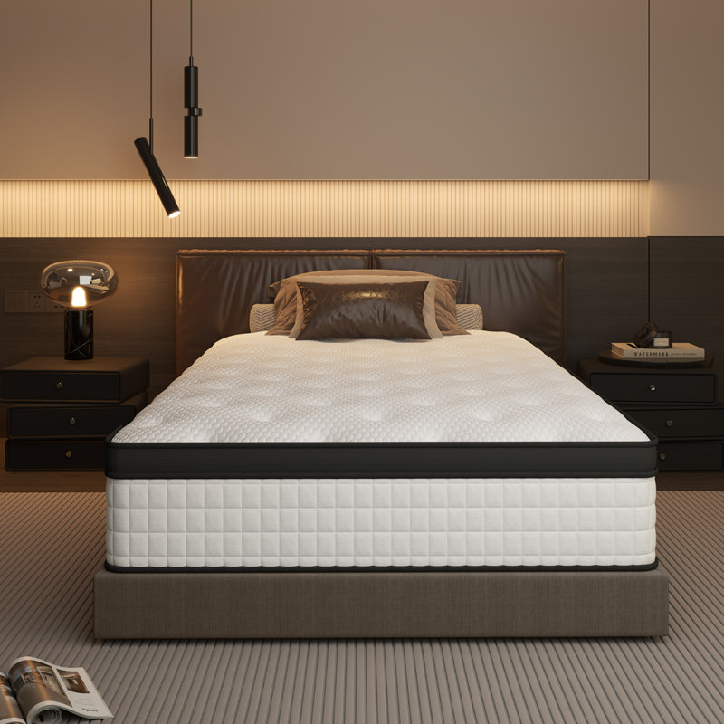 Matelas pour très grand lit de 10 po, mousse à mémoire de forme hybride ferme avec matelas à ressorts ensachés dans une boîte
