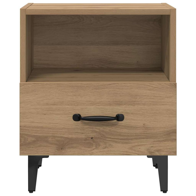 40cm W Manufactured Wood Bedside Table, Artisan Oak